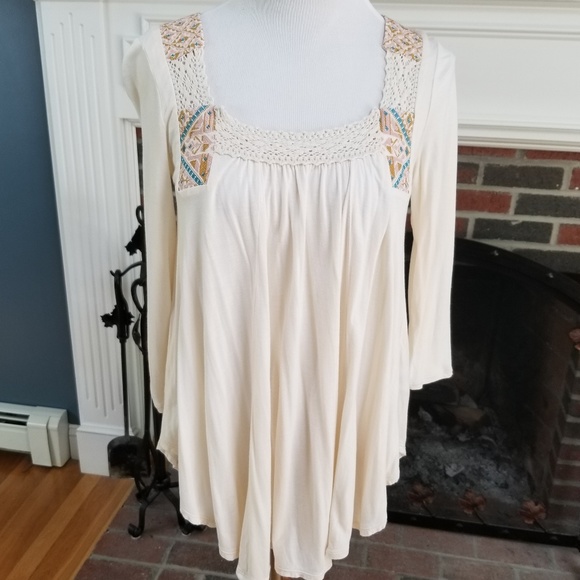 Free People Tops - SALE🥳Free People Embriodery Trimmed Cream Top